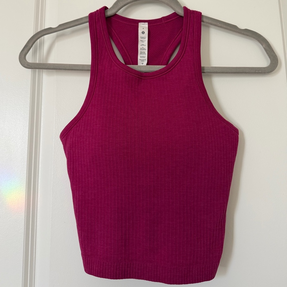 lululemon athletica Ribbed Racerback Tank - Deep Magenta